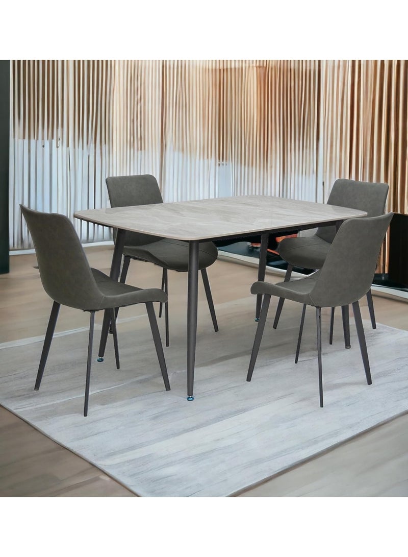 LHFHOMT 5-Pieces Dining Sets, 1 Piece Rectangular Table With with 4 Chairs Modern Design Furniture for Home, Dining Room, Cafeteria - Image 1
